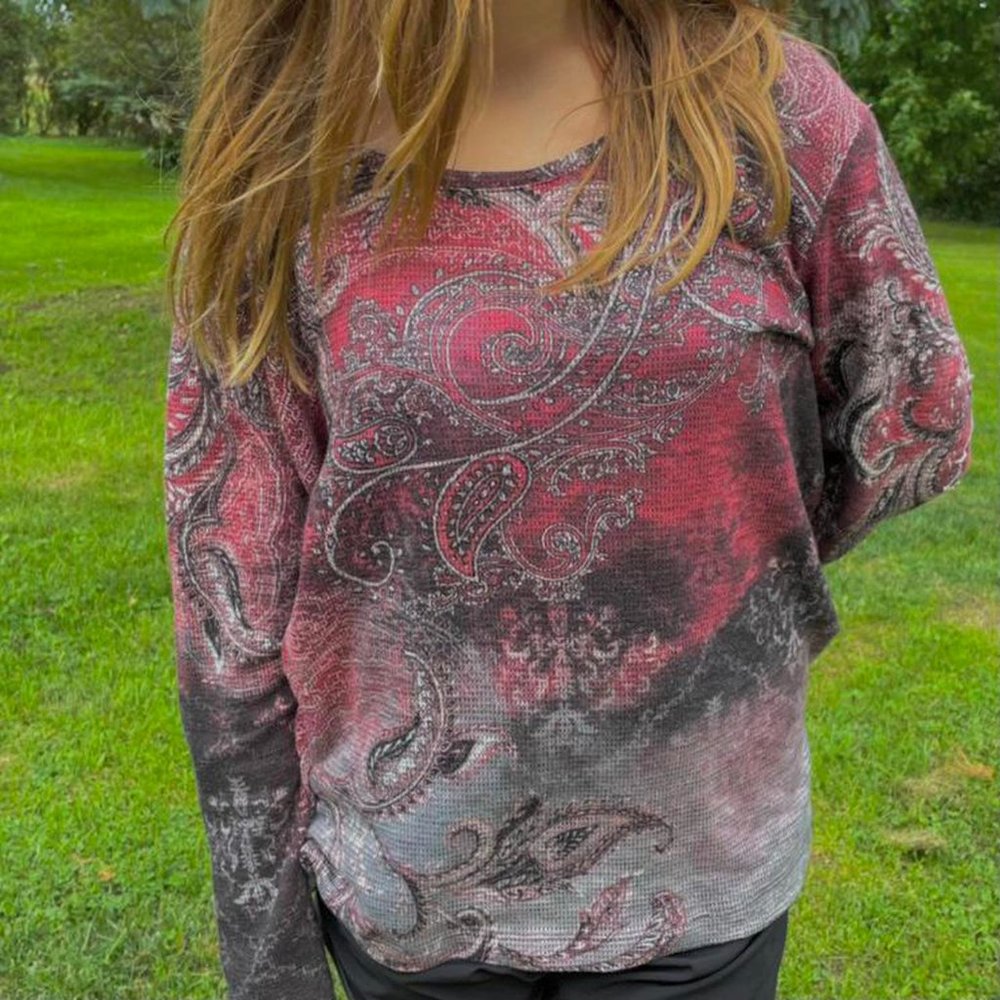 vintage cyber y2k fairy core grunge pattern long sleeve t shirt/sweater